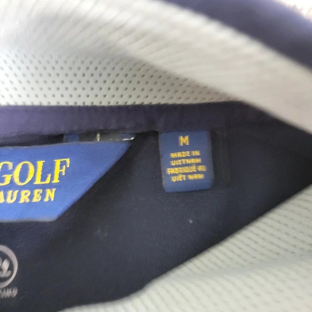 Polo Golf Ralph Lauren‎ Mens Medium Navy Gray Colorblock Performance Quarter Zip